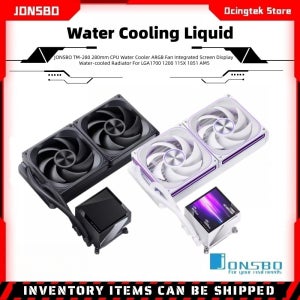 JONSBO TM-280 280mm CPU 워터 쿨러 ARGB 팬 통합 스크린 디스플레이 LGA1700 1200 115X 1851 AM5용 수냉식 라디에이터