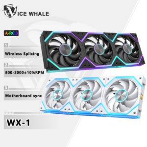 ICE Whale WX-1 와이어 접합 PC 케이스 냉각 팬 ARGB 미러 사이클 조명 효과 800-2000RPM PWM 수냉 360mm 쿨러 팬
