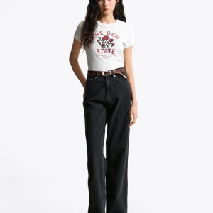 TOMMY JEANS 슬림 노벨티 티셔츠 T32F7TTO42TWT1P09