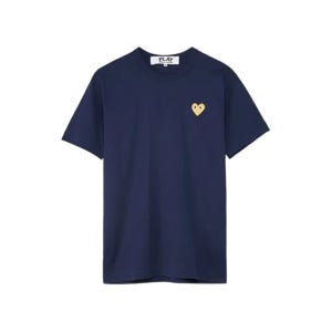 꼼데가르송 골드 하트 와펜 반팔 티셔츠 네이비 공용 AZ T216 051 2
