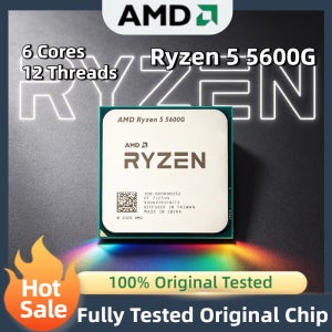 AMD 라이젠 5 5600G R5 5600G CPU 6코어 12스레드 4.4GHz 언락 데스크탑 프로세서 소켓 AM4 게이밍 APU 트레이 팬 미포함 프로