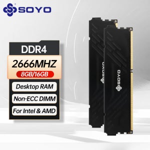 SOYO 고속 DDR4 2666MHz 8GB 16GB 데스크탑 PC RAM 모듈, PC4-21300 1.2V CL20 288핀 비-ECC 언버퍼링 DIMM(인텔 AMD용)