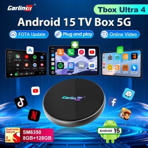 Tbox-Ultra 4 CarlinKit 안드로이드 15 TV 박스 5G/4G LTE SM6350 무선 안드로이드 오토 & 카플레이 Ai 박스 넷플릭스 IPTV GPS 8GB+12