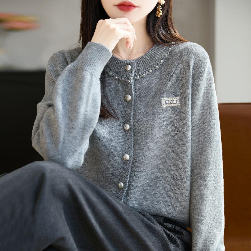 기쁜우리좋은날 김혜옥가디건 강연자라운드넥가디건 6  그레이  2XL