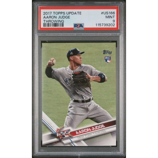 2017년 탑스 업데이트 애런 저지 US166 신인 RC 야구 카드 PSA 9 조폐국  2017년 탑스 업데이트 애런 저지 US166 신인 R