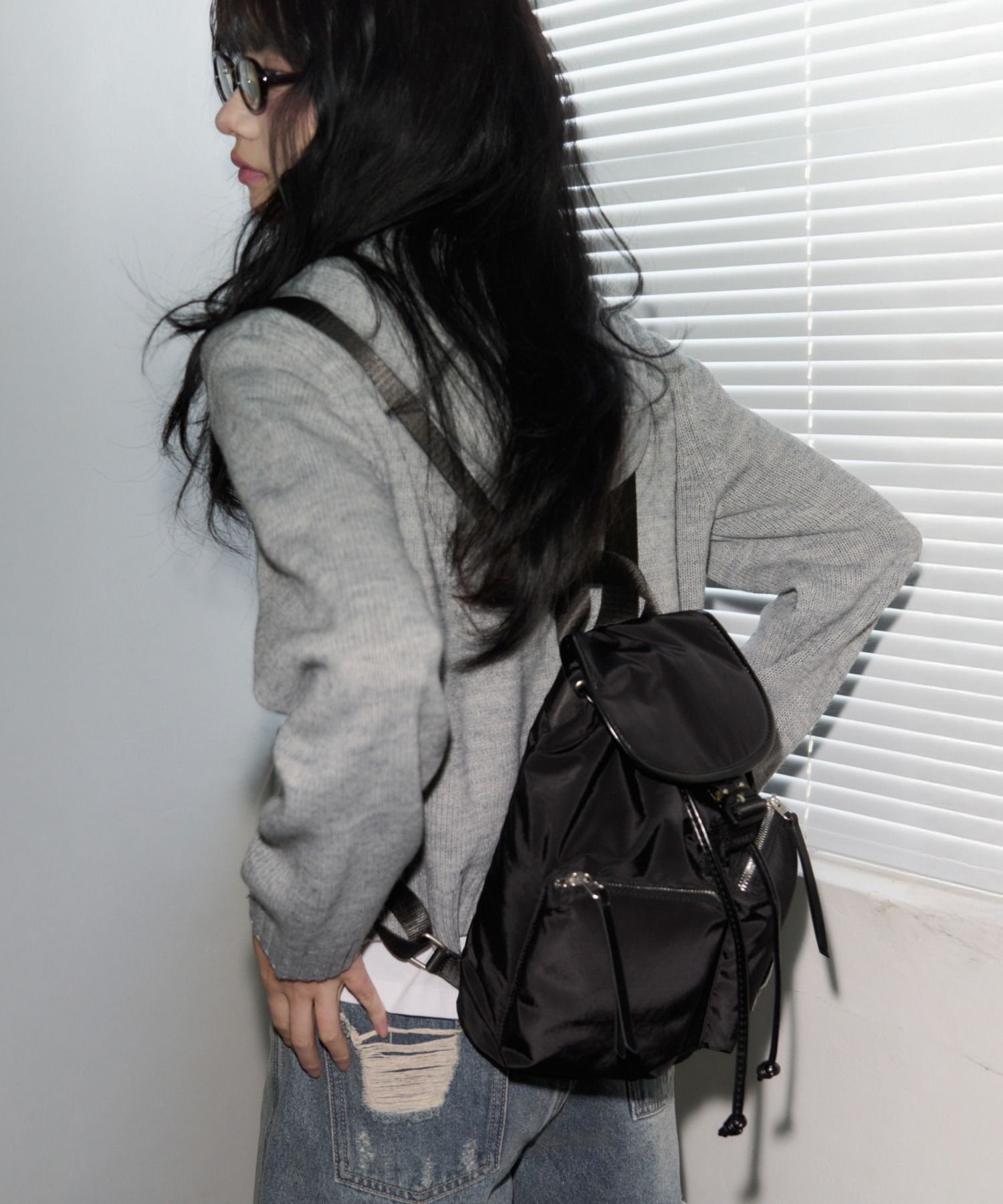 레더리 LRBG6102BK 노트북백팩 글로시 나일론 버킷 미니 백팩 [BLACK] 5927536