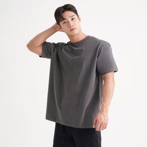 헤비 코트닉 헬스 릴렉스 오버핏 피트니스 반팔티셔츠 명품 미드차콜