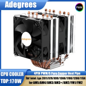 6 히트 파이프 CPU 공냉식 쿨러 PC Processador x99 Ventilador for Intel LGA 1366 1700 1200 1150 1151 1155 2011 X