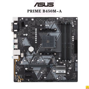 ASUS PRIME B450M-A 메인보드 소켓 AM4 CPU DDR4 4400 오버클럭 메모리 칩셋 B450 메인보드