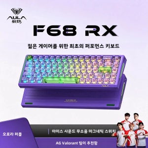 AULA F68 RX 0.001mm RT 8000Hz 자기식 키보드 유선 68키 256K 고속 스캐닝 조정 가능한 RT 핫스왑 가능 PC용 게이밍