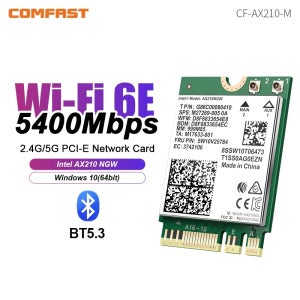 COMFAST NGFF M.2 WiFi 모듈 WiFi6 AX210 AX200 AX1800 노트북 WiFi 카드 블루투스 5.2 2.4G 5G 6GHz 5374Mbps/3000Mbp