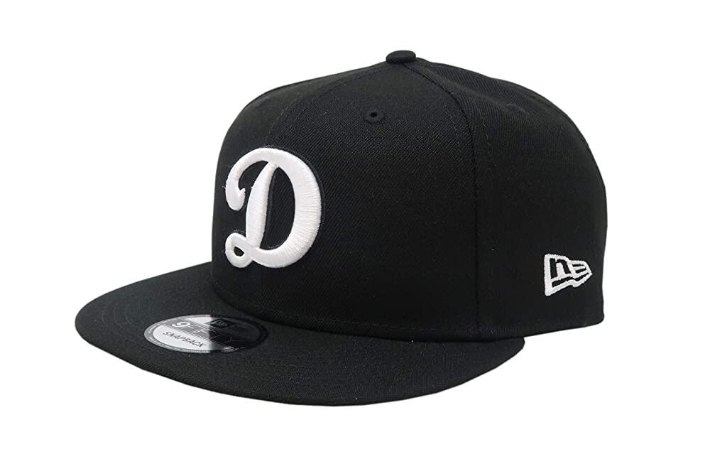 New Era NBA 남성용 9Fifty 스냅백 캡  단일 사이즈  로스앤젤레스 다저스  블랙/화이트 (기본 D 로고)