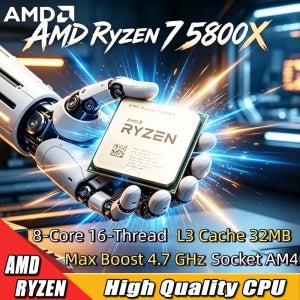 AMD Ryzen 7 5800X AMD R7 5800X CPU 8코어 16스레드 3.8GHz 언락 데스크탑 프로세서 소켓 AM4 게이밍 CPU (패키지 미포함)