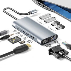 USB3.0 USB C 허브 타입-C - 4K HDMI 호환 RJ45 PD 충전 SD/TF 카드 리더 타입 C - USB 어댑터 독 맥북 에어 프로 PC용
