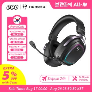 QCY 이어폰 Heroad GT2 게이밍 헤드셋 THX Spatial Audio+ 7.1.4 RGB 트라이모드 ENC 3마이크 오버이어 PC PS4 PS5용