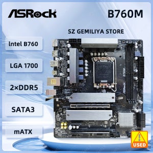 ASrock  B760M Motherboard inte B760 LGA 1700 DDR5 Micro ATX M.2 support Core i5-13600 Core I9-13900 