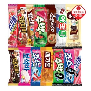 롯데웰푸드 롯데 바 아이스크림 14종 20+20 총 40개 골라담기 스크류바/수박바/돼지바/옥동자 등