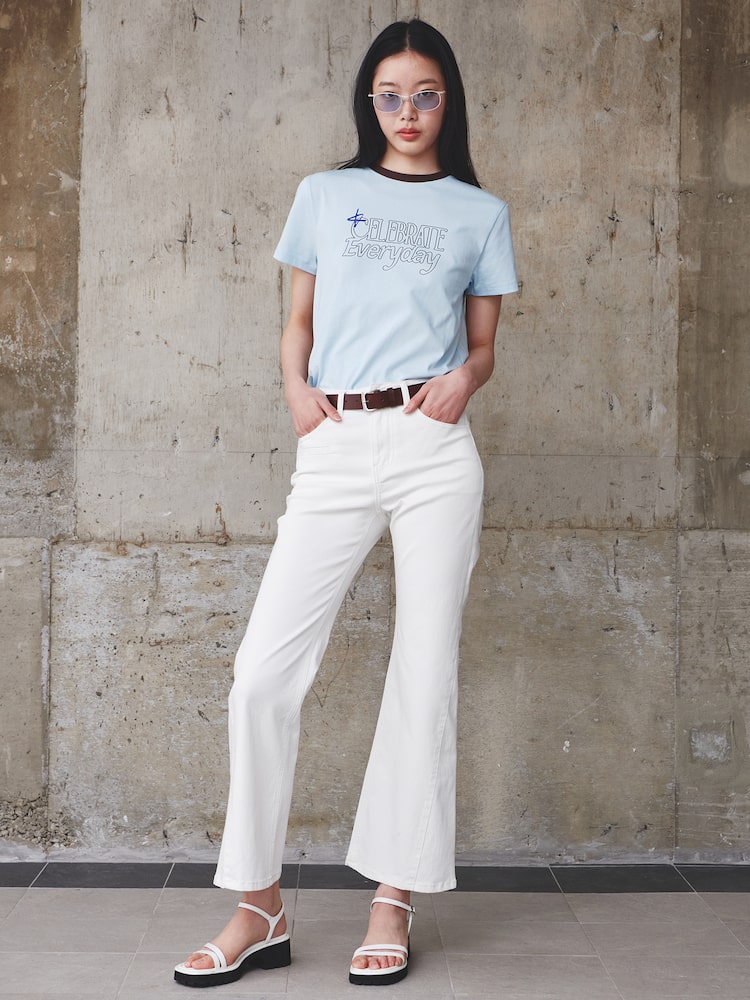 [구호플러스] Color Point Graphic T-Shirts - Sky Blue 하늘색 KE5340M01Q
