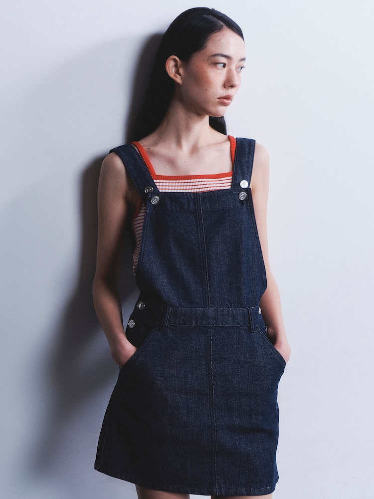 [구호플러스] Denim Overall Dress - Navy 남색 KE4371M51R
