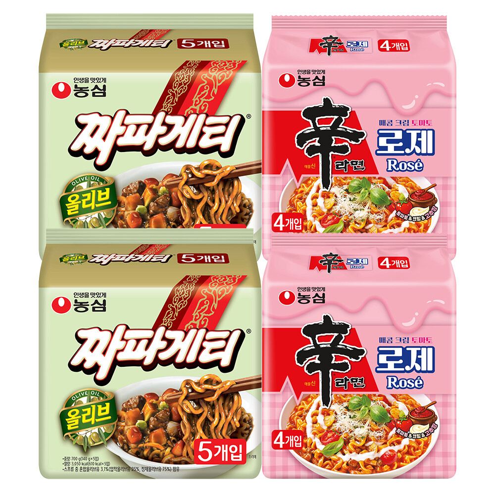 짜파게티 10개 + 신라면 로제 8개 (14,790원) (무료)
