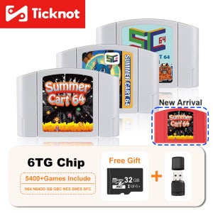 5400 In 1 SummerCart 64 게임 카드 N64 레트로 게임 카트리지 ED 64 Nintendo 64 32GB TF 카드 지역 제한 없음