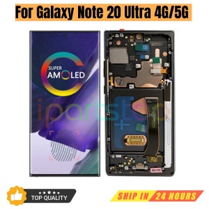 삼성 갤럭시 노트 20 울트라 SM-N986F N986B SM-N985F AMOLED 터치 스크린 프레임 어셈블리 포함 iParts 교체용 새 디스플레이