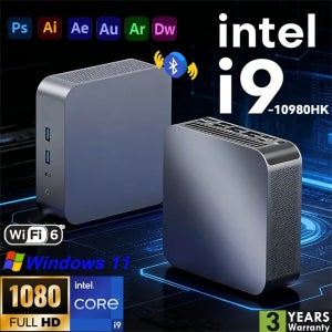 새로운 미니 PC 인텔 코어 I9 10980HK 16GB RAM 1/2TB SSD 블루투스 5.2 WiFi6 1000M 이더넷 윈도우 11 게이밍 오피스 PC