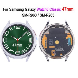 Samsung Galaxy Watch6 Classic 47mm SM-R960 SM-R965 시계 디스플레이 터치 스크린 부품에 대한 프레임과 원래 슈퍼 AMOLED 화면