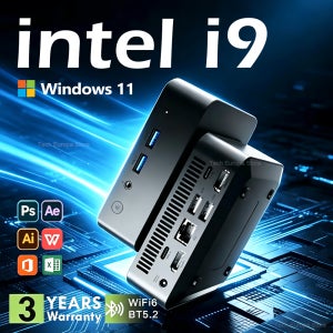 인텔 코어 i9 10980HK N150 미니PC 윈도우 11 16GB/32GB 램 1TB/2TB SSD 휴대용 게이밍 BT5.2 WiFi6 미니PC 컴퓨터 노트북 가방