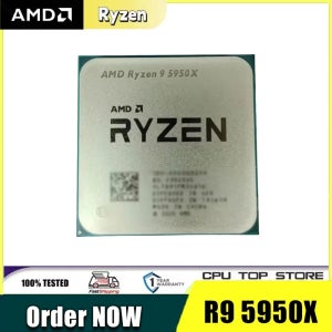 AMD Ryzen 9 5950X 새로운 Ryzen 9 5000 시리즈 Vermeer (Zen 3) 16코어 3.4GHz 소켓 AM4 105W 소켓 AM4(쿨러 없음)