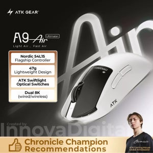 ATK Dragonfly A9 Ultimate Plus 무선 게이밍 마우스 A9 Air Plus PAW3955 마스터 경량 인체공학적 E-스포츠 게이머 FPS 마우스