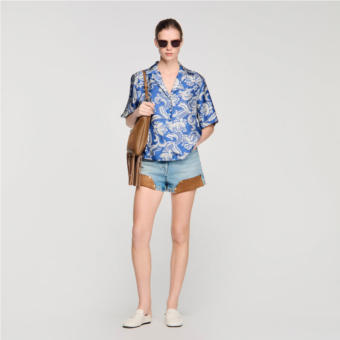 산드로 Z11924 Sandro floral print shirt