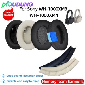 MOUDUNG 교체 용 이어 패드 헤드 밴드 Sony WH-1000XM3 WH-1000XM4 헤드셋 이어 패드 헤드폰 가죽 슬리브 이어폰 귀마개