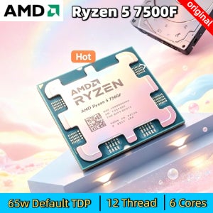 AMD 라이젠 5 7500F 6코어 12스레드 3.7GHz L3 32M DDR5 5NM 소켓 AM5 65W 프로세서 R5 7500F 신형 울트라 4K 고속 플러스