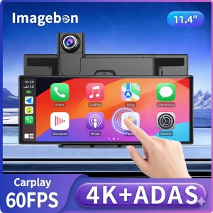 이미지본 11.4″ H70 플러스 카플레이 60fps 블랙박스 4K ADAS 무선 카플레이 & 안드로이드 오토 모니터 듀얼 비디오 녹화 차량용 DVR