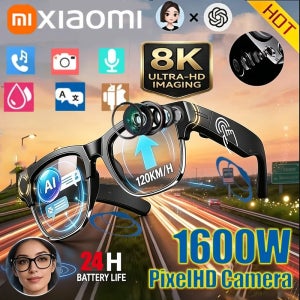 샤오미 AI 스마트 아이웨어 800W 레코더 카메라 AI 대화 번역 회의 기록 블랙 프레임 퍼플 무료 교체 렌즈