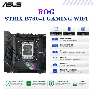 ASUS ROG STRIX B760-I GAMING WIFI 마더보드 소켓 LGA1700 CPU DDR5 7600(OC) 메모리 칩셋 B760 Mini-ITX 메인보드