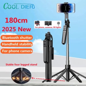 COOL DIER 스마트폰 카메라용 새로운 삼각대, 블루투스 셔터가 장착된 삼각대 스탠드, 휴대폰 홀더가 있는 무선 셀카봉 브래킷