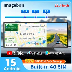 2026 이미지본 M80 11.4인치 4G 안드로이드 15 블랙박스 8코어 무선 카플레이 안드로이드 오토 분할화면 GPS 유튜브 주차 모니터 차량용 DVR