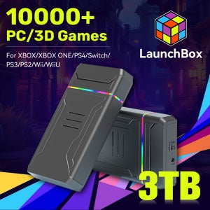 JMachen Launchbox 게임용 HDD 비디오 게임 콘솔, XBOX, PS4, 스위치, PS3, PS2, PS1, Wii, WiiU, Win PC용, 10000 + PC, 