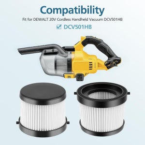 DCV501HB DCV5011H DEWALT 20V 무선 휴대용 진공 청소기용 교체용 HEPA 필터, 세척 가능 재사용 가능 필터 액세서리