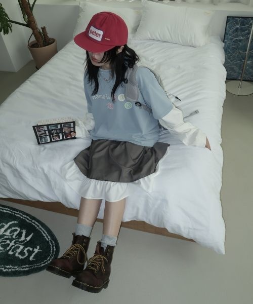 마이네임이즈피터 TRAFFIC LIGHTS T-SHIRT - VINTAGE BLUE