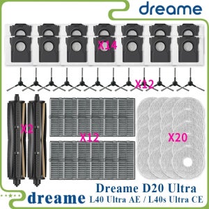 드림 L40 울트라 AE / 드림 L40s 울트라 CE / 드림 D20 울트라 호환 진공 부품 메인 사이드 브러시 필터 걸레 천 먼지 봉투