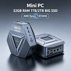 즉시 배송 가능 AMD R7 8745HS 베어본 미니 서버 듀얼 DDR5 듀얼 NVMe 듀얼 2.5G LAN DP 타입-C 멀티 스크린 미니 PC