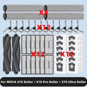 교체 부품 액세서리와 호환 가능 ( MOVA S70 Roller / S70 Pro Roller / S70 Ultra Roller ) 메인 사이드 브러시 롤러 걸레 필터 먼지 봉투