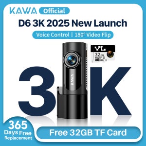 블랙박스 카와 D6 3K 비디오 레코더 자동차 블랙박스, 자동차 DVR 음성 제어, 야간 시야 확보 기능 탑재 블랙박스 업그레이드