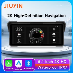 8.1 인치 오토바이 GPS 네비게이션 무선 Carplay 안드로이드 자동 IPX7 방수 2K HD DVR 드라이브 레코더 모토 모니터 WIFI BT