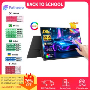 16인치 2K 120Hz OLED 게이밍 휴대용 모니터 100% DCI-P3 터치스크린 디스플레이 TypeC HDMI PC 스위치 노트북 맥폰 PS5 Xbox용