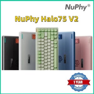 NuPhy Halo75 V2 Bluetooth 2.4g 무선 75% QMK/VIA 기계식 키보드 Gateron 스위치 Windows/Ma/ISO와 호환 가능