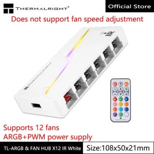 Thermalright TL-ARGB & FAN HUB 컴퓨터 팬 허브, ARGB 및 PWM 조명 및 속도 동기화/리모컨 포함